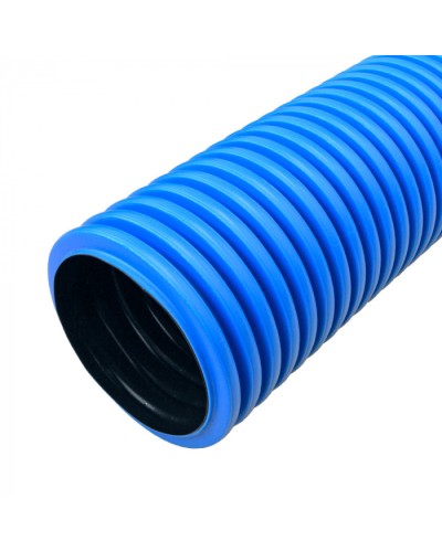 Труба гофр. двуст. ПНД жесткая тип 1250 (SN23) синяя d125 мм 5,7м (34,2м/уп) Промрукав (PR15.01054) в Нефтеюганске Труба гофрированная Pintop.ru