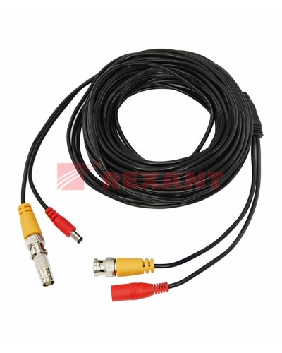 Шнур соединительный BNC-BNC для систем видеонаблюдения, с питанием (DC) от камеры (18 м) REXANT (18-1718) в Нефтеюганске Патч-корды и пигтейлы Pintop.ru