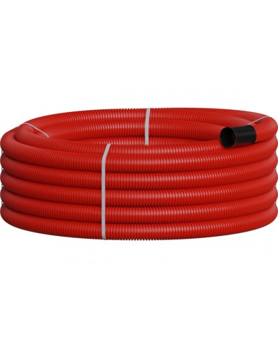 NR040 Двустенная труб.а ПНД гибкая, тип 450, SN29, с зондом, D40мм (20м) цвет красный Экопласт 801040-20 в Нефтеюганске Гладкая труба Pintop.ru