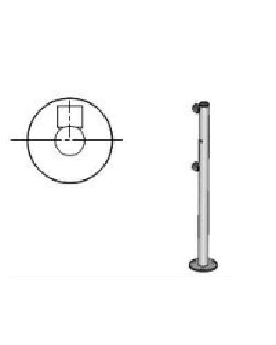 Стойка ограждения с отверстием под фиксатор 2 муфты L-образная, Oxgard Стойка ограждения с отверстием под фиксатор L-образная, 2 муфты слева (ВЗР 1996.09.52) в Нефтеюганске Ограждения Pintop.ru