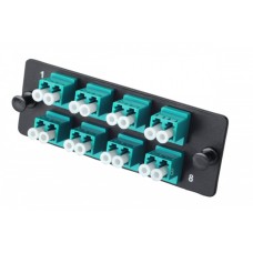 Комплект планка Q-SLOT с 8 адаптерами дуплекс LC OM3, монтажные шнуры, КДЗС Eurolan (38M-30-2L-08BL)