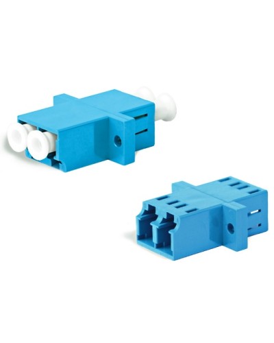 Адаптер оптический проходной LC/UPC-LC/UPC, SM, duplex, корпус пластиковый, синий, белые колпачки LC/UPC-LC/UPC Hyperline FA-P11Z-DLC/DLC-N/WH-BL в Нефтеюганске Проходные адаптеры и розетки оптические Pintop.ru