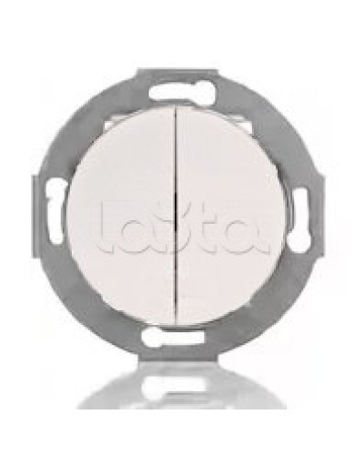 Выключатель двухклавишный Экопласт (схема 5) 10 A, 250 B (белый) Vintage в Нефтеюганске Розетки компьютерные и телефонные Pintop.ru