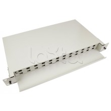 Бокс оптический 19", 1U на 24 SC/2xLC порта Cabeus ODF-19-24-SC