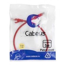 Патч-корд медный U/UTP кат.5е (0,5м) LSZH (красный) Cabeus (PC-UTP-RJ45-Cat.5e-0.5m-RD-LSZH)