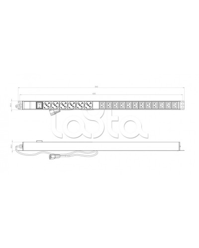 Блок розеток вертикальный черн Hyperline (SHE-6SH-12IEC-2.5AIEC) в Нефтеюганске Блоки розеток Pintop.ru