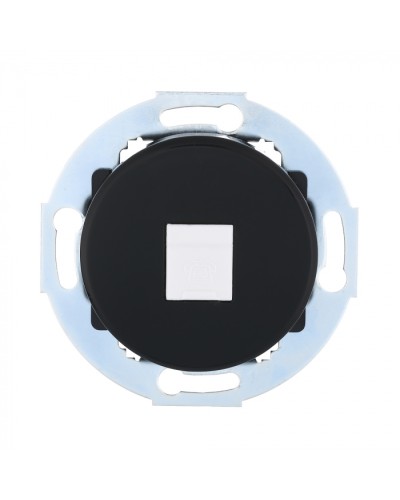 Розетка телефонная RJ-12 с накладкой (черный) Vintage (885508-1) в Нефтеюганске Розетки компьютерные и телефонные Pintop.ru