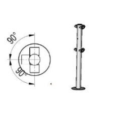 Стойкаограждения с отверстием под фиксаторi-образная, 4 муфты Oxgard Стойкаограждения с отверстием под фиксатор i-образная (ВЗР 1996.09.42)