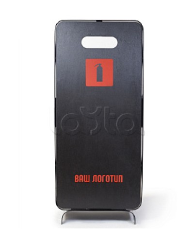 Подставка интерьерная ПРЕСТИЖ черная для огнетушителей высотой до 600 мм с логотипом заказчика ПОЖТЕХНИКА в Нефтеюганске Аксессуары для огнетушителей Pintop.ru