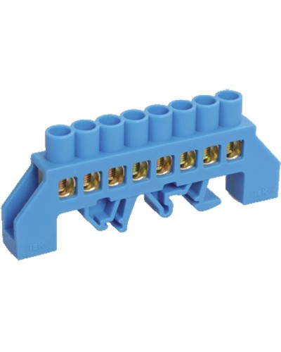 Шина нулевая в комбинированном DIN-изоляторе типа «Стойка» ШНИ-8x12-8-КС-С IEK YNN10-812-8DP-K07 в Нефтеюганске Клеммные колодки Pintop.ru