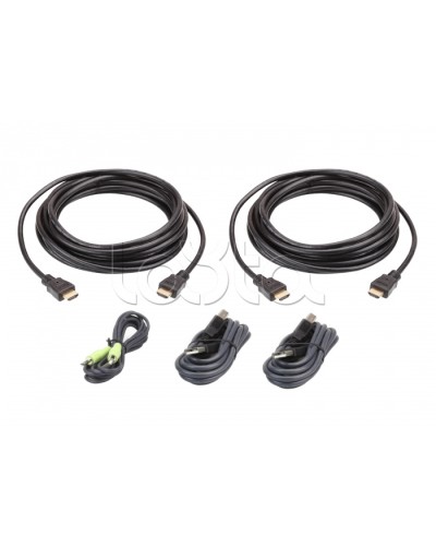 Комплект кабелей USB, HDMI, Dual Display для защищенного KVM-переключателя (3м) ATEN 2L-7D03UHX5 в Нефтеюганске Видеоусилители, Модуляторы, Делители Pintop.ru