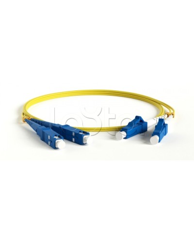 Патч-корд волоконно-оптический одномодовый SM 9/125 (OS2), LC/UPC-SC/UPC, duplex, LSZH, 3 м Hyperline FC-D2-9-LC/UR-SC/UR-H-3M-LSZH-YL в Нефтеюганске Патч-корды оптические Pintop.ru