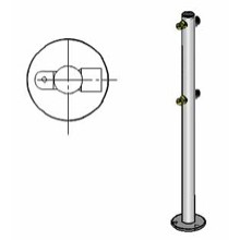 Стойка ограждения с 2-мя полупетлями под поворотную створку или секциюi-образная, 2 муфты Oxgard Стойка ограждения с 2-мя полупетлями i-образная (ВЗР 1996.01-01)