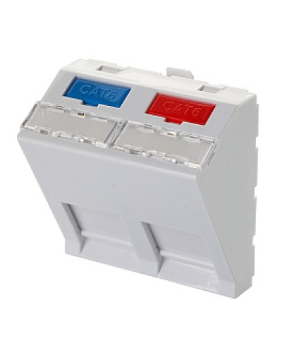 Адаптер 45 × 45 мм для 2 модулей Keystone, наклонный, белый Eurolan (16B-45-04WT) в Нефтеюганске Модули Keystone Pintop.ru