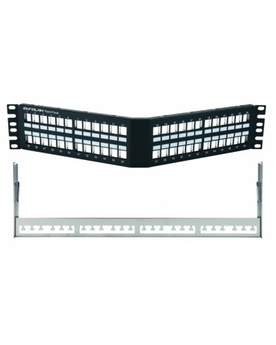 Коммутационная угловая панель 19” наборная, FTP, 2U, 48 портов, черный Eurolan (27A-00-48BL) в Нефтеюганске Патч-панели Pintop.ru
