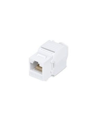Вставка Keystone Jack RJ-45(8P8C), категория 5e, 110 IDC, угол заделки 180 градусов, без инструмента (Toolless), белая в Нефтеюганске Модули Keystone Pintop.ru
