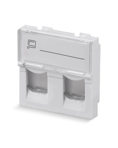 Вставка 45x45 (Mosaic) для 2 модулей формата Keystone Jack (арт.078610) Cabeus (FP-L-45-2M) в Нефтеюганске Модули Keystone Pintop.ru