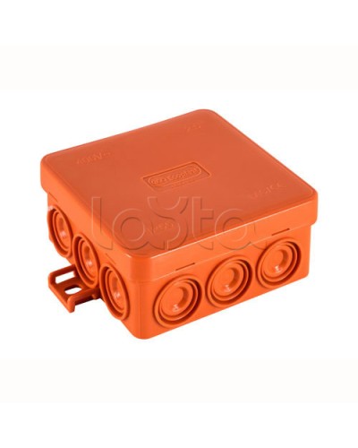 JBL085 Коробка огн. E110, о/п 85х85х38мм, без галогена, 12 вых., IP55, 5P, (0,15-6,0 мм2), цвет оранж. Экопласт (43785HF) в Нефтеюганске Коробки (ОКЛ) Экопласт Pintop.ru