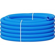 Вентиляционная труба гибкая двустенная для воздуховода (ПНД) D75мм цвет голубой (1шт=50м) Экопласт 803075TR-1