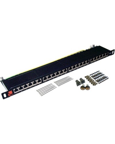 Патч-панель 19, 24 порта RJ-45, категория 6, STP, 0.5U, компактная LANMASTER LAN-PPC24S6 в Нефтеюганске Патч панель Pintop.ru