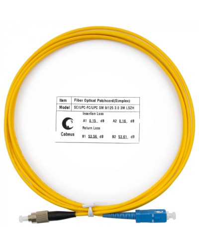 Шнур оптический simplex SC-FC 9/125 sm 3м LSZH Cabeus FOP(s)-9-SC-FC-3m в Нефтеюганске Патч-корды оптические Pintop.ru