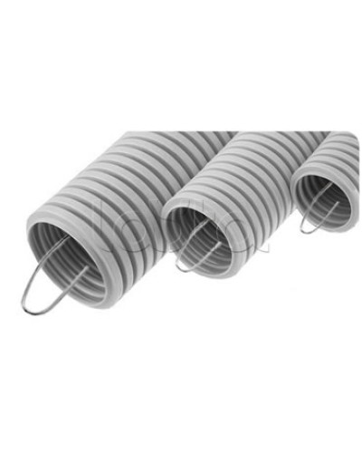 NR040 Усиленная двустен. труба ПНД гибкая, тип 750, SN49, с зондом, D40мм (50м) цвет красный Экопласт (821040) в Нефтеюганске Труба гофрированная Pintop.ru