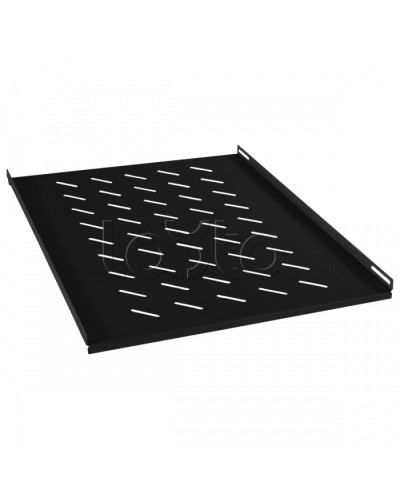 Полка перфорированная глубиной 700 мм для открытых стоек, цвет черный (RAL 9004) Cabeus RA-J018-FC-700-BK в Нефтеюганске Полки для шкафов и стоек Pintop.ru
