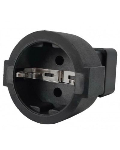 Адаптер переходной, розетка Schuko - вилка C20, 220В, 16А, черный LANMASTER (LAN-PPS/20-BK) в Нефтеюганске Проходные адаптеры и розетки оптические Pintop.ru