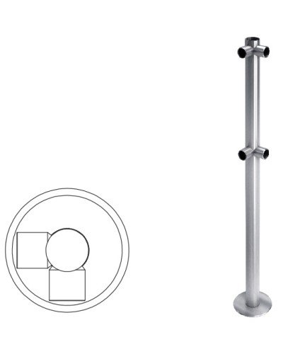 Стойка ограждения L-образная (антик серебро) Oxgard в Нефтеюганске Ограждения Pintop.ru