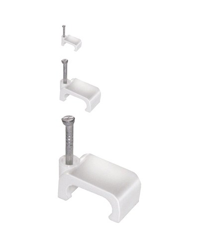 Скоба 8 мм плоская пластиковая (100 шт/уп) IEK USK21-08-100 в Нефтеюганске Держатели, клипсы, скобы Pintop.ru