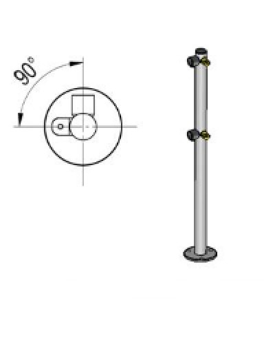 Стойка ограждения L-образная под поворотные створку и секцию 2 полупетли с крепежом, 2 муфты с крепежом слева Oxgard Стойка ограждения с 2-мя полупетлями L-образная слева (ВЗР 1996.09.11) в Нефтеюганске Ограждения Pintop.ru