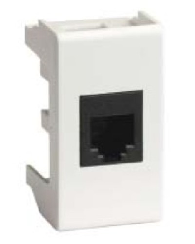 Компьютерная розетка RJ-45, кат.5Е, неэкранированная 8P8C, Hyperline, Dual IDC, белый RAL 9010, DKC 45048 в Нефтеюганске Розетки компьютерные и телефонные Pintop.ru