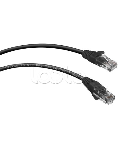 Шнур коммутационный 2xRJ-45/8P8C U/UTP кат.5е (1,5 м) Cabeus PC-UTP-RJ45-Cat.5e-1.5m-BK в Нефтеюганске Патчкорды (медные) Pintop.ru