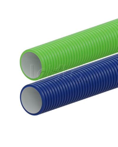Вентиляционная труба гибкая двустенная для воздуховода (ПНД), антистатическая и антибактериальная D75мм, цвет зелёный (1шт=50м) Экопласт (803075GN) в Нефтеюганске Труба гофрированная Pintop.ru