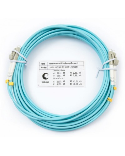 Патч-корд оптический MM 50/125 LC-LC (5м) LSZH duplex OM3 Cabeus FOP-50-LC-LC-5m в Нефтеюганске Патч-корды и пигтейлы Pintop.ru