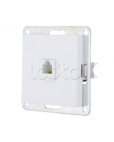 Розетка телефонная RJ-12 с накладкой (белый) LK 80 Экопласт (845504-1) в Нефтеюганске Розетки компьютерные и телефонные Pintop.ru