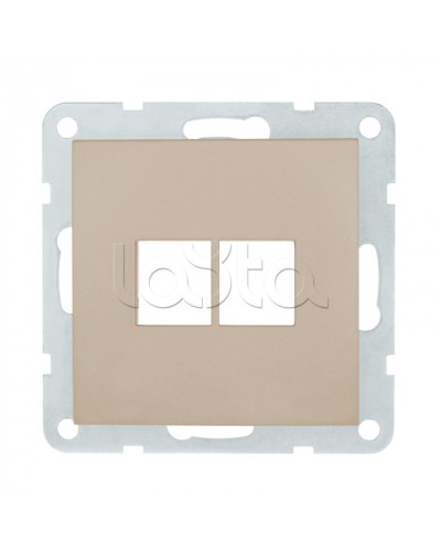 Накладка с суппортом розетки комп. и телеф. на 2 входа (шампань) БЕЗ механизма LK80 Экопласт (846206-0) в Нефтеюганске Розетки компьютерные и телефонные Pintop.ru
