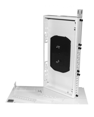 Бокс оптический универсальный 19, от 8 до 24 портов (SC, duplex LC, ST, FC), со сплайс пластиной, без пигтейлов и проходных адаптеров Hyperline FO-19R-1U-3xSLT-W140H42-24UN-GY в Нефтеюганске Кросс оптический Pintop.ru