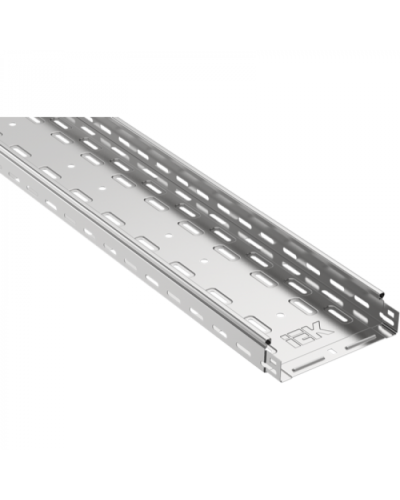 ESCA Лоток перфорированный 50х150х3000 RAL 9016 IEK (CLPK10-050-150-3) в Нефтеюганске Аксессуары для лотков Pintop.ru