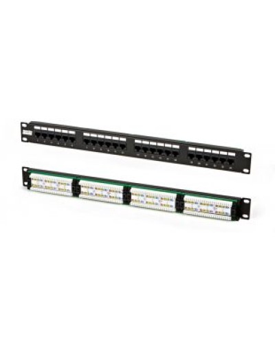 Патч-панель высокой плотности 19, 0.5U, 24 порта RJ-45, категория 5e, Dual IDC Hyperline PPHD-19-24-8P8C-C5e-110D в Нефтеюганске Патч панель Pintop.ru