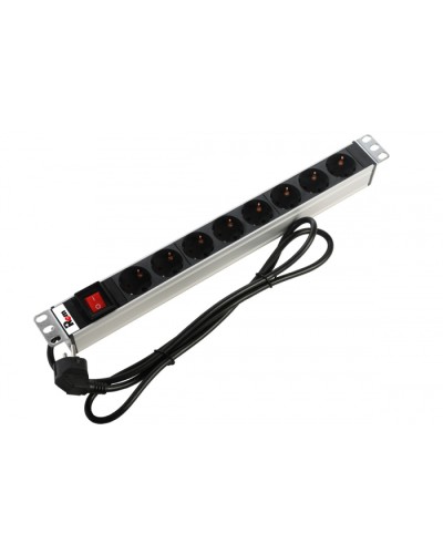 Блок розеток 1U, 8 розеток Schuko Rem R-16-8S-V-440-1.8 в Нефтеюганске Блоки розеток Pintop.ru