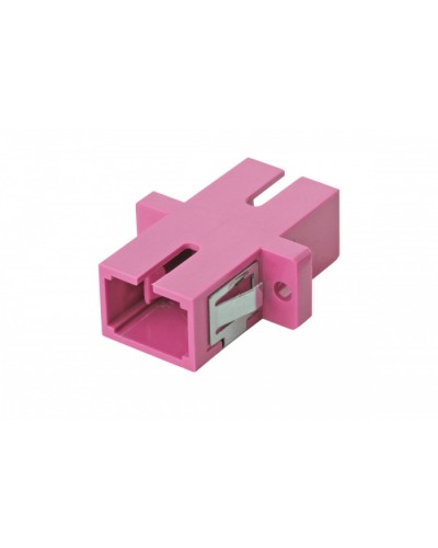 Оптический адаптер OM4, симплекс SC, с фланцами, пурпурный Eurolan (36A-40-SC-02MG) в Нефтеюганске Проходные адаптеры и розетки оптические Pintop.ru