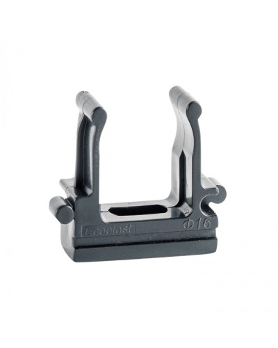 CF16G Держатель (клипса), без галогена, для труб D16мм, цвет чёрный (50шт)Экопласт (41716-50HF-BL) в Нефтеюганске Держатели, клипсы, скобы Pintop.ru