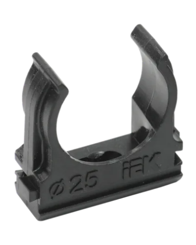 Держатель с защёлкой CF25 черный IEK (CTA10D-CF25-K02-100) в Нефтеюганске Держатели, клипсы, скобы Pintop.ru