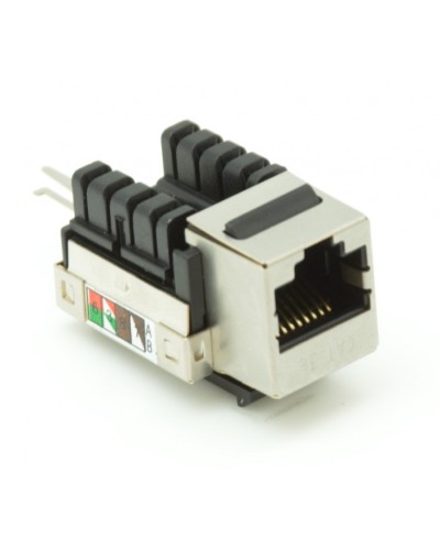 Модуль-вставка типа Keystone, Кат.5e (Класс D), 100МГц, RJ45/8P8C, 110/KRONE, T568A/B, экранированный, металлик, уп-ка 10шт. NETLAN EC-UKJ-SD2-MT-10 в Нефтеюганске Коннекторы Pintop.ru