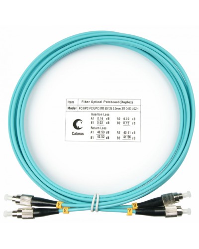 Шнур оптический duplex FC-FC 50/125 mm OM3 3м LSZH Cabeus FOP-50-FC-FC-3m в Нефтеюганске Патч-корды и пигтейлы Pintop.ru
