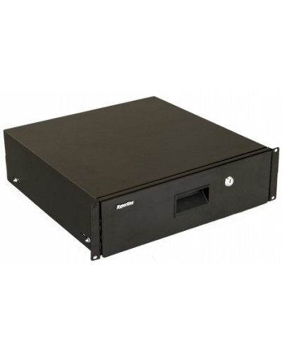 Полка (ящик) для документов с замком Hyperline (TDR3-3U-460-RAL9004) в Нефтеюганске Аксессуары для стоек и шкафов Pintop.ru