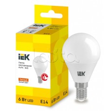 Лампа LED ALFA G45 шар 6Вт 230В 3000К E14 IEK (LLA-G45-6-230-30-E14)