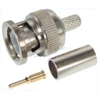 Разъем штекер BNC RG-58 обжим (01-001A) (100шт/уп) REXANT 05-3001