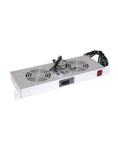 Модуль вентиляторный с термостатом 19 1U с 2-мя вентиляторами REXANT 04-2604 в Нефтеюганске Вентиляторные модули Pintop.ru